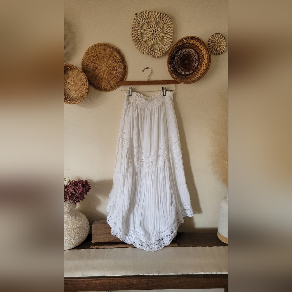 American Eagle White Midi Skirt